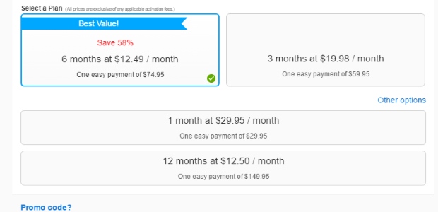 Monthly subscription cost